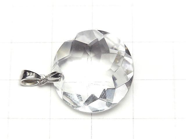Hochwertiger Kristall AAA Münzanhänger 20x20mm Silber925 1 Stück