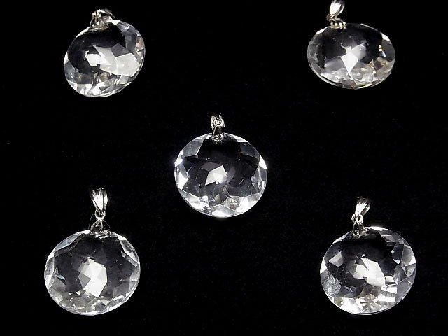 Hochwertiger Kristall AAA Münzanhänger 20x20mm Silber925 1 Stück