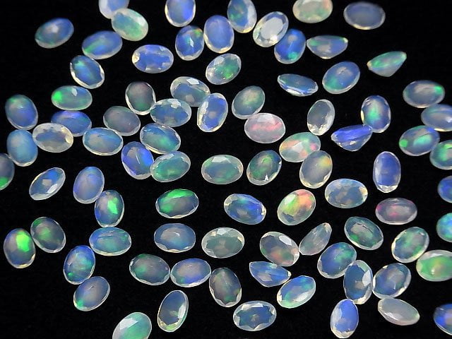 Hohe Qualität Äthiopischer Opal AAA oval facettiert 7x5mm 6 Stück