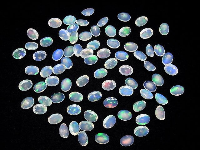 Hohe Qualität Äthiopischer Opal AAA oval facettiert 8 x 6 mm 5 Stück 34,99 $!