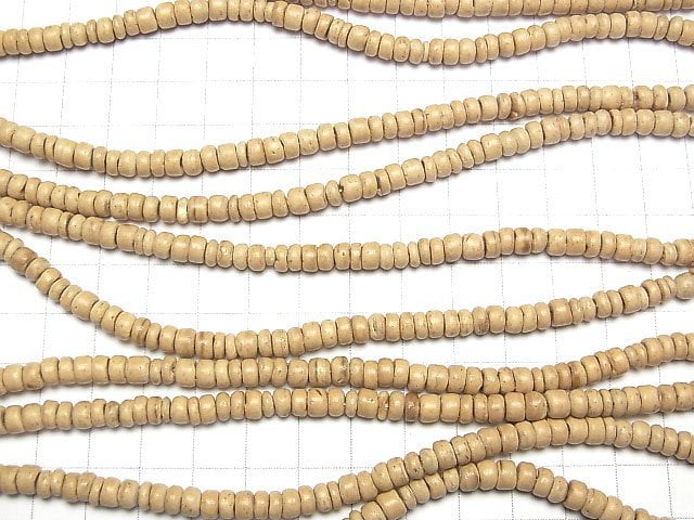 Coconut Rondelle 5x5x3mm natural color 1strand beads (aprx.14inch/34cm)