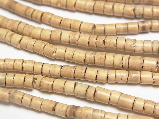 Kokosnuss Rondelle (Heishi) 4x4x3mm natürliche Farbe 1Strang Perlen (ca. 23 Zoll/58 cm)