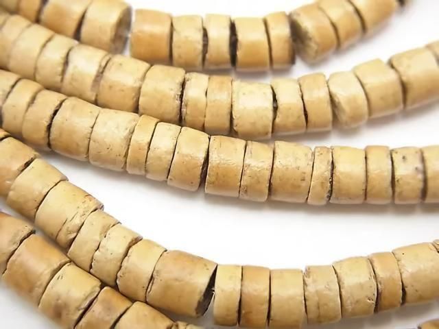 Coconut Rondelle (Heishi) 5x5x3mm Natural Color 1 Strand Beads (approx. 22 inches/56 cm)