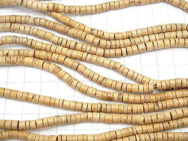 Coconut Rondelle (Heishi) 5x5x3mm Natural Color 1 Strand Beads (approx. 22 inches/56 cm)