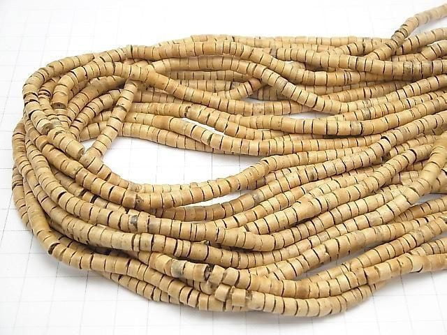 Coconut Rondelle (Heishi) 5x5x3mm Natural Color 1 Strand Beads (approx. 22 inches/56 cm)