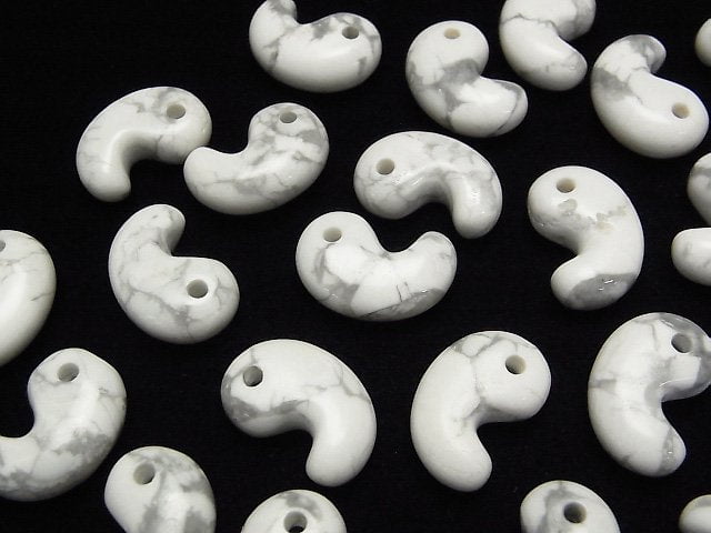 Howlite Magnesite Comma Shaped Bead 18x12mm 3pcs