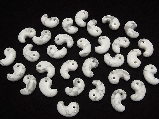 Howlite Magnesite Comma Shaped Bead 18x12mm 3pcs