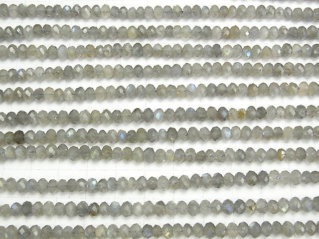 High Quality! 1strand $13.99! Labradorite AA Faceted Button Rondelle 5x5x3mm 1strand beads (aprx.15inch/37cm)