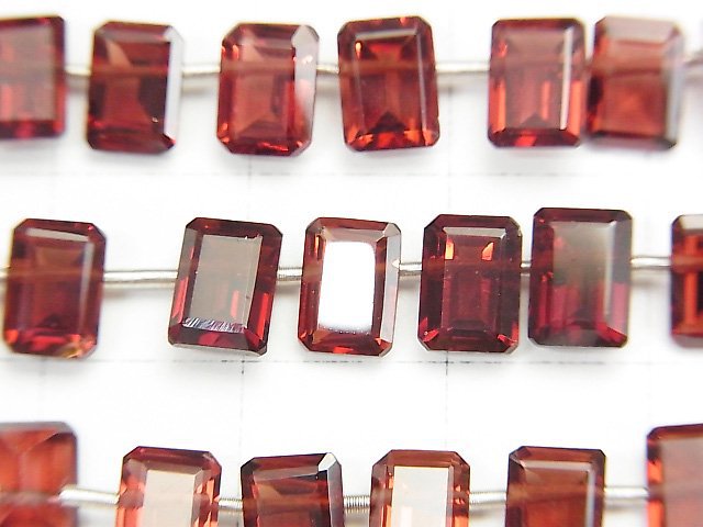 Hochwertiger Mosambik Granat AAA Rechteck Facettiert 7x5x3mm halb oder 1 Strang Perlen (28 Stück)