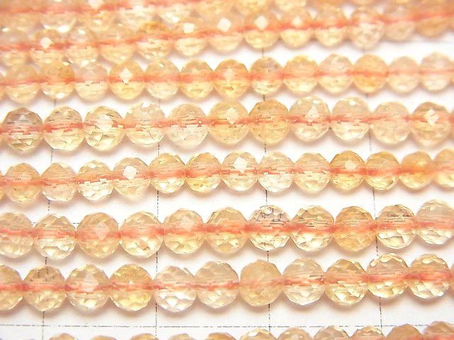 Citrine AAA- Faceted Round 4mm half or 1strand beads (aprx.15inch/37cm)High Quality!