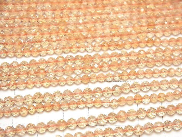 Citrine AAA- Faceted Round 4mm half or 1strand beads (aprx.15inch/37cm)High Quality!