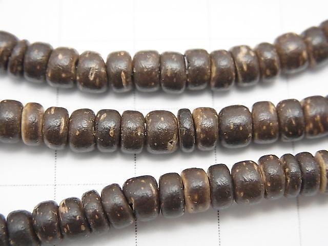 Coconut Rondelle, Brown, 5x5x3mm, 1strand beads (approx. 15 inches/36 cm)