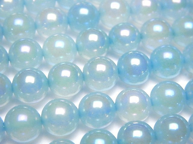 Flash, blauer Chalcedon Runde 8mm 1Strang Perlen (ca. 15 Zoll / 36 cm)