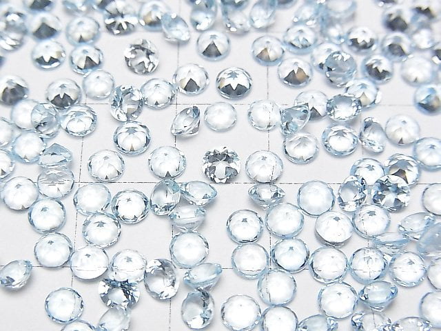 Hochwertiger himmelblauer Topas AAA Lose Steine Rund facettiert 4x4mm 10Stück