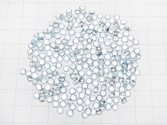 Hochwertiger himmelblauer Topas AAA Lose Steine Rund facettiert 4x4mm 10Stück