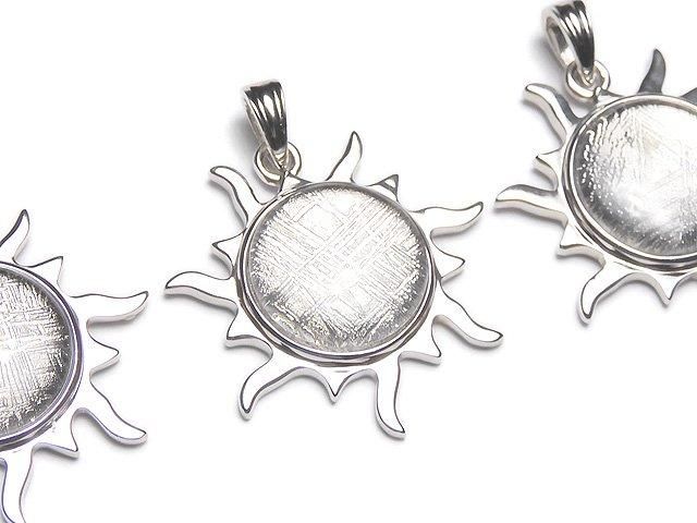 Meteorite (Muonionalusta) Sun 27x28mm Pendant Silver925