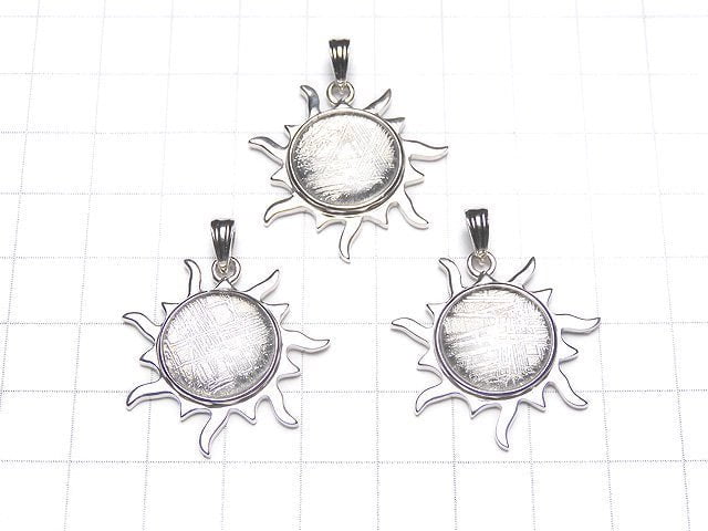 Meteorite (Muonionalusta) Sun 27x28mm Pendant Silver925
