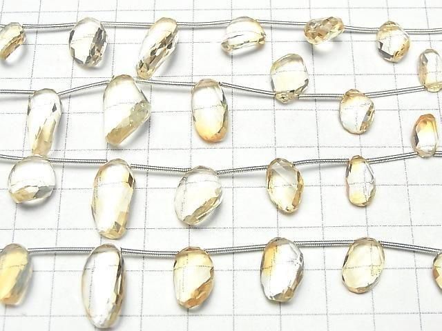 Hochwertige Citrin AAA Oval - Nugget Faceted Twist 1Strang Perlen (8Stk)