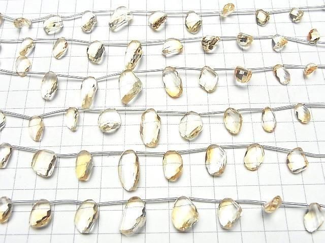 Hochwertige Citrin AAA Oval - Nugget Faceted Twist 1Strang Perlen (8Stk)