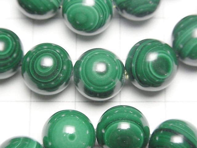Malachit AA+ Rund 12 mm Augenachat Typ 1 Strang (Armband)