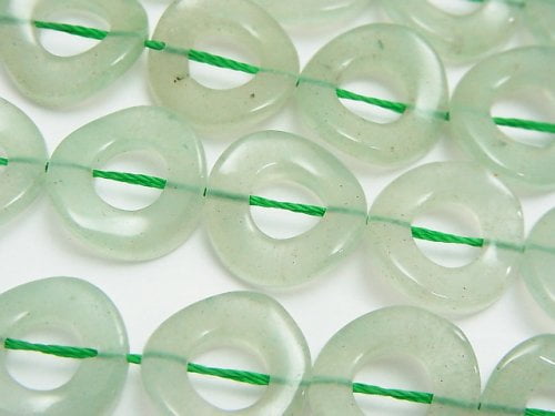 Aventurine, Coin, Twist Gemstone Beads