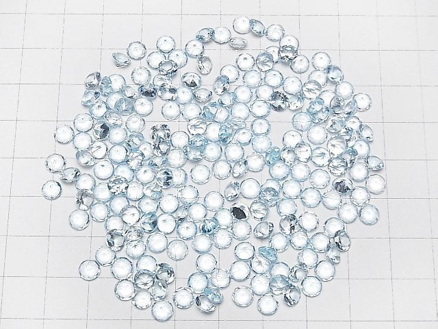 Hochwertiger himmelblauer Topas AAA lose Stein rund facettiert 5x5mm 10 Stück