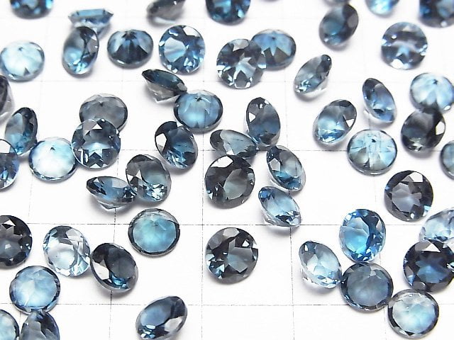 Hochwertiger London Blue Topas AAA lose Stein rund facettiert 6x6mm 3 Stück