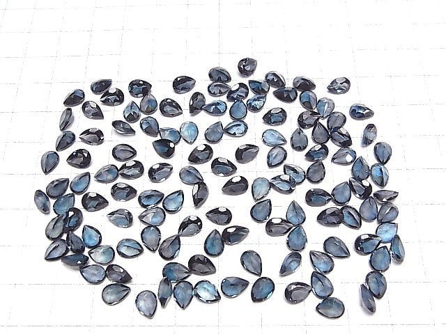Hochwertiger London Blue Topas AAA lose Stein birnenförmig facettiert 7x5mm 5 Stück