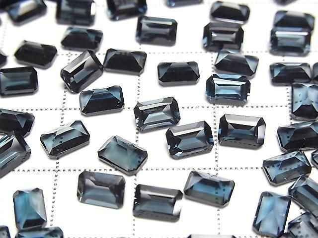 Hochwertiger London Blue Topas AAA lose Stein rechteckig facettiert 6x4mm 3 Stück