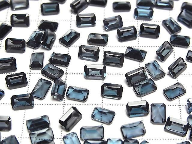 Hochwertiger London Blue Topas AAA lose Stein rechteckig facettiert 6x4mm 3 Stück
