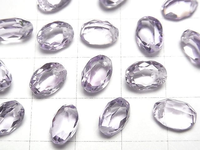 Hochwertiger Rosenamethyst AAA oval facettiert 9x6x5mm 1/4-Armband