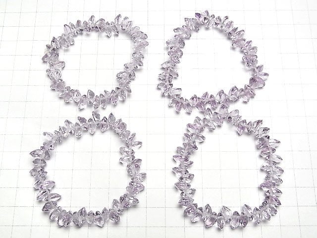 Hochwertiger Rosenamethyst AAA oval facettiert 9x6x5mm 1/4-Armband