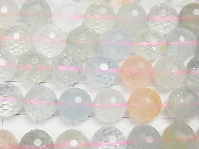 Hochwertig! Berylmix (mehrfarbiger Aquamarin) AAA 128 facettiert rund 10 mm 1/4 oder 1Strang Perlen (ca. 15 Zoll / 37 cm)