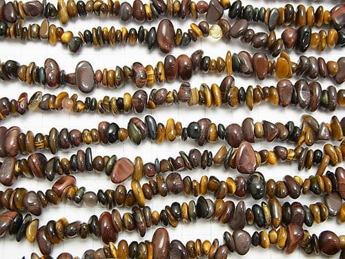 Tigerauge AA++ 3-Farben-Mix Chips (kleine Nuggets) 1Strang Perlen (ca. 33 Zoll / 84 cm)
