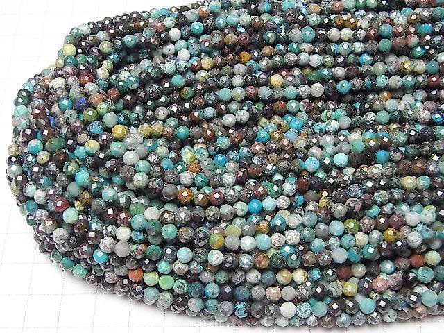 High Quality! Chrysocolla AA+ Faceted Round 4mm 1strand beads (aprx.15inch/37cm)