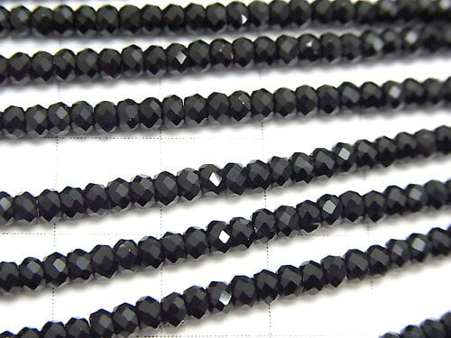 High Quality! 1strand $8.79! Onyx AAA Faceted Button Rondelle 3x3x2mm 1strand beads (aprx.15inch/37cm)