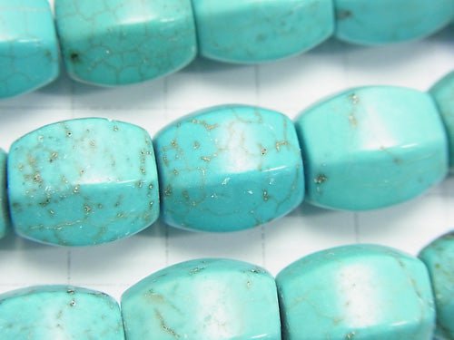 1strand $7.79! Magnesite Turquoise 6Faceted Faceted Rice 14x12x12mm 1strand beads (aprx.14inch/35cm)