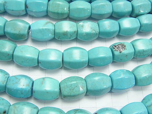 1strand $7.79! Magnesite Turquoise 6Faceted Faceted Rice 14x12x12mm 1strand beads (aprx.14inch/35cm)