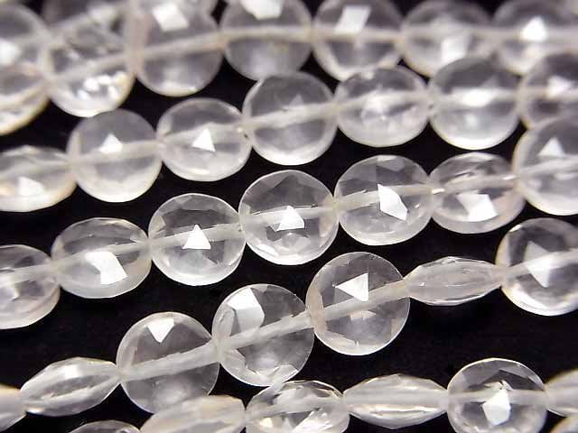Coin, Rose Quartz Gemstone Beads