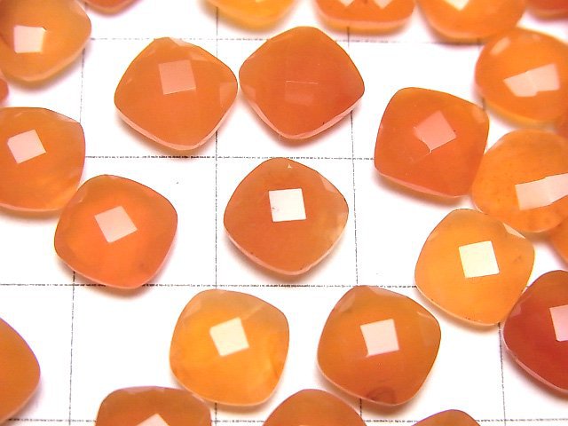 Hochwertiger Karneol AAA Unbohrter quadratischer Kissen-Schliff 8x8mm 5 Stück $9.79!