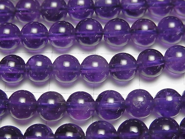 Amethyst AAA rund 6mm halb oder 1 Strang Perlen (ca. 15 Zoll / 37 cm)