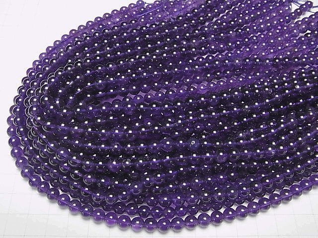 Amethyst AAA rund 6mm halb oder 1 Strang Perlen (ca. 15 Zoll / 37 cm)