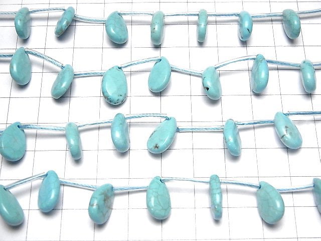 Magnesit-Türkis facettierte Birnenform 14x9x4mm 1 Strang Perlen (ca. 15 Zoll / 38 cm)