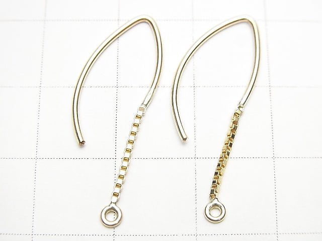 Marquise Ohrhaken 20x11mm 1 Paar mit 14KGF Boxkette