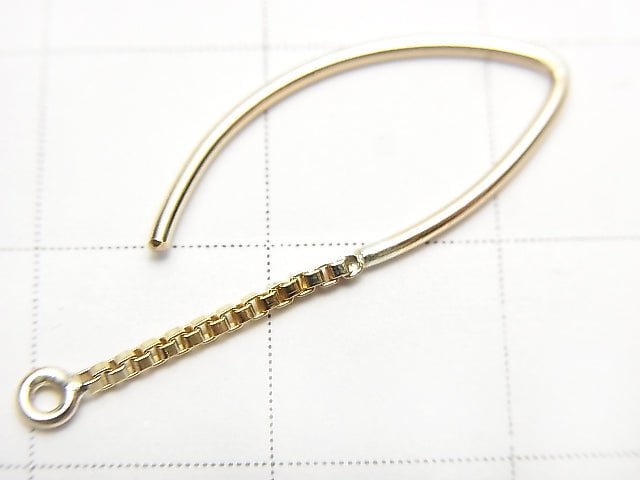 Marquise Ohrhaken 20x11mm 1 Paar mit 14KGF Boxkette