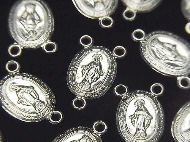 925 純銀聖牌玫瑰經項鍊零件 16x10mm 1個
