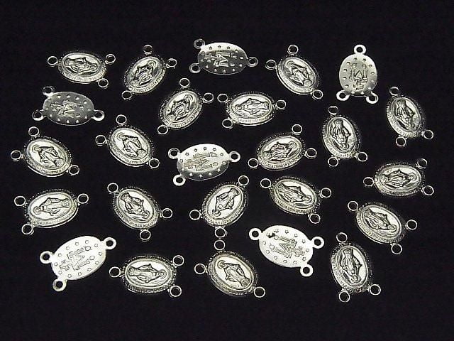925 純銀聖牌玫瑰經項鍊零件 16x10mm 1個