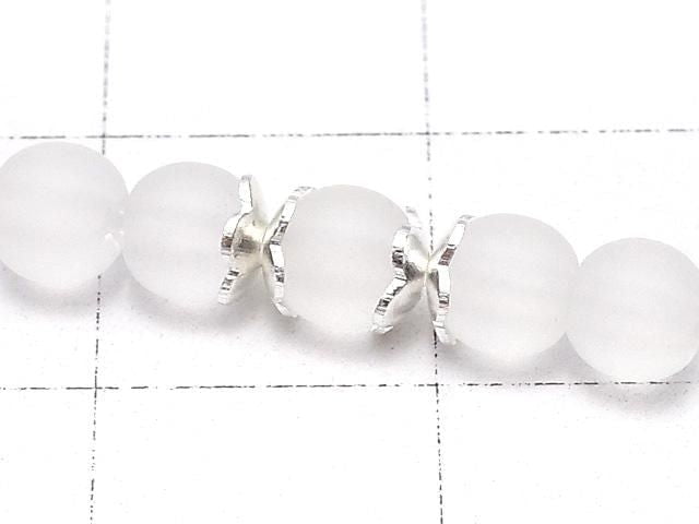Metal parts bead cap 4x4x1.3mm silver color 10pcs