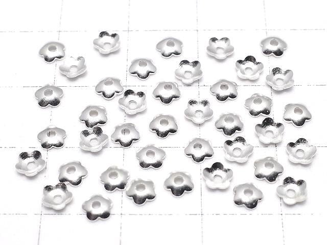 Metal parts bead cap 4x4x1.3mm silver color 10pcs