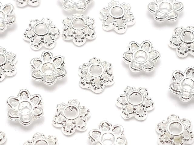 金屬串珠帽 4x4x1.5mm 淺銀色 10個